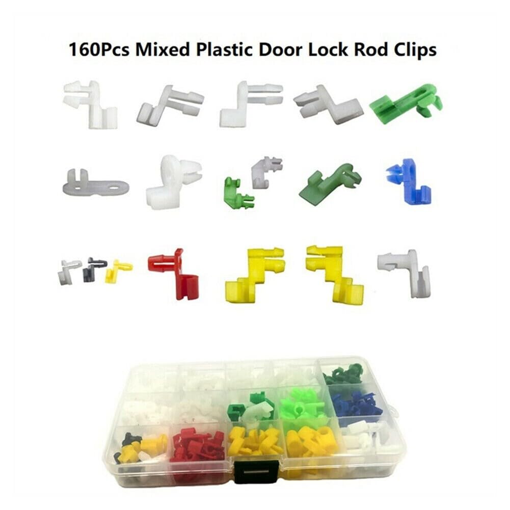 Clips Plastique Universels 24 Clips De Serrure De Porte Voiture - Plastique Blanc/Rouge/Vert - Pour Tige 2-3.5mm & Trou 5.5-6.5mm Clip Tige Serrure Universel