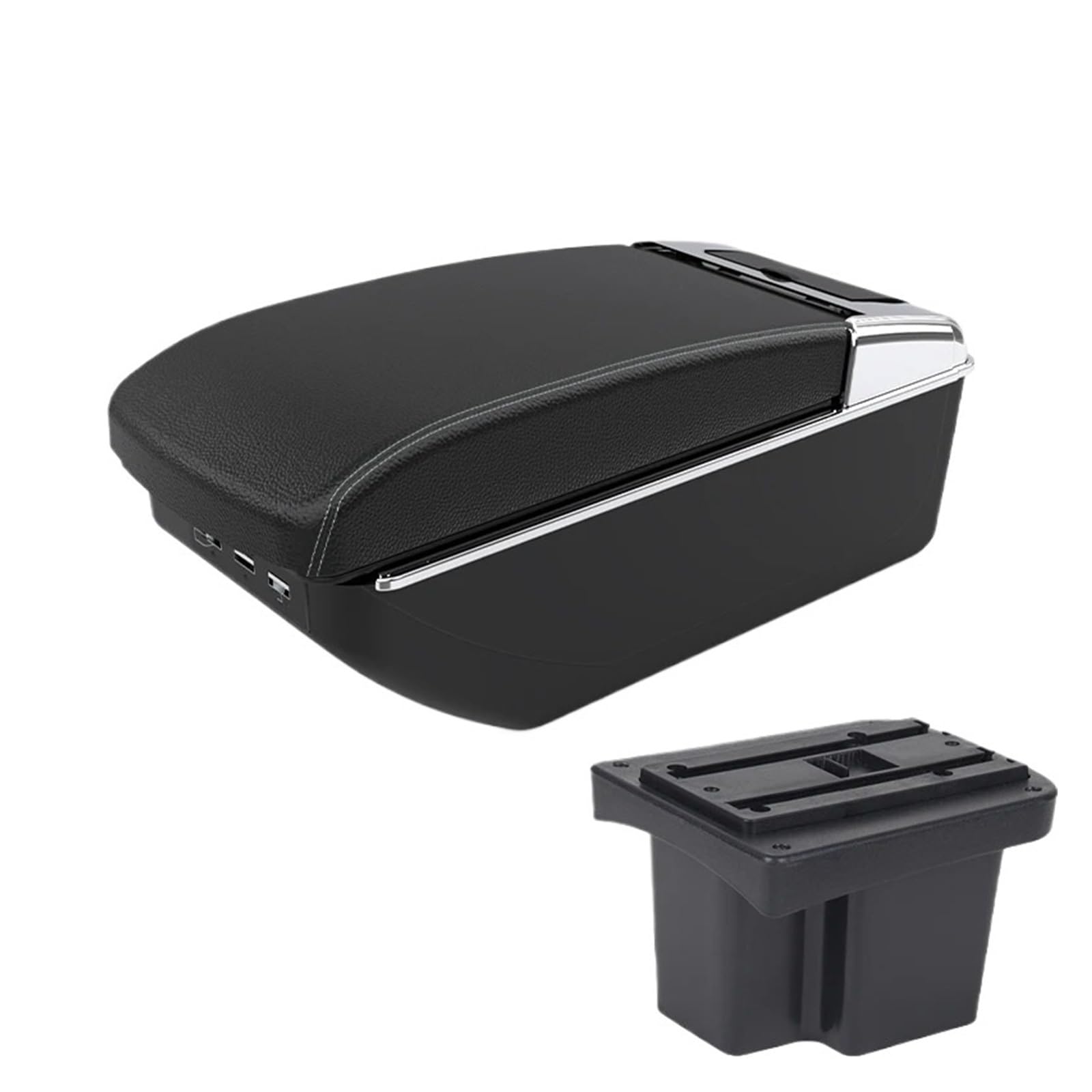 GBGWRMRYX Center Armrest Box For Kia For Cerato For Forte K3 Car Armrest Box Central Storage Content Storage Box With USB Interior Modification Arm Rest(A white line 7 USB)
