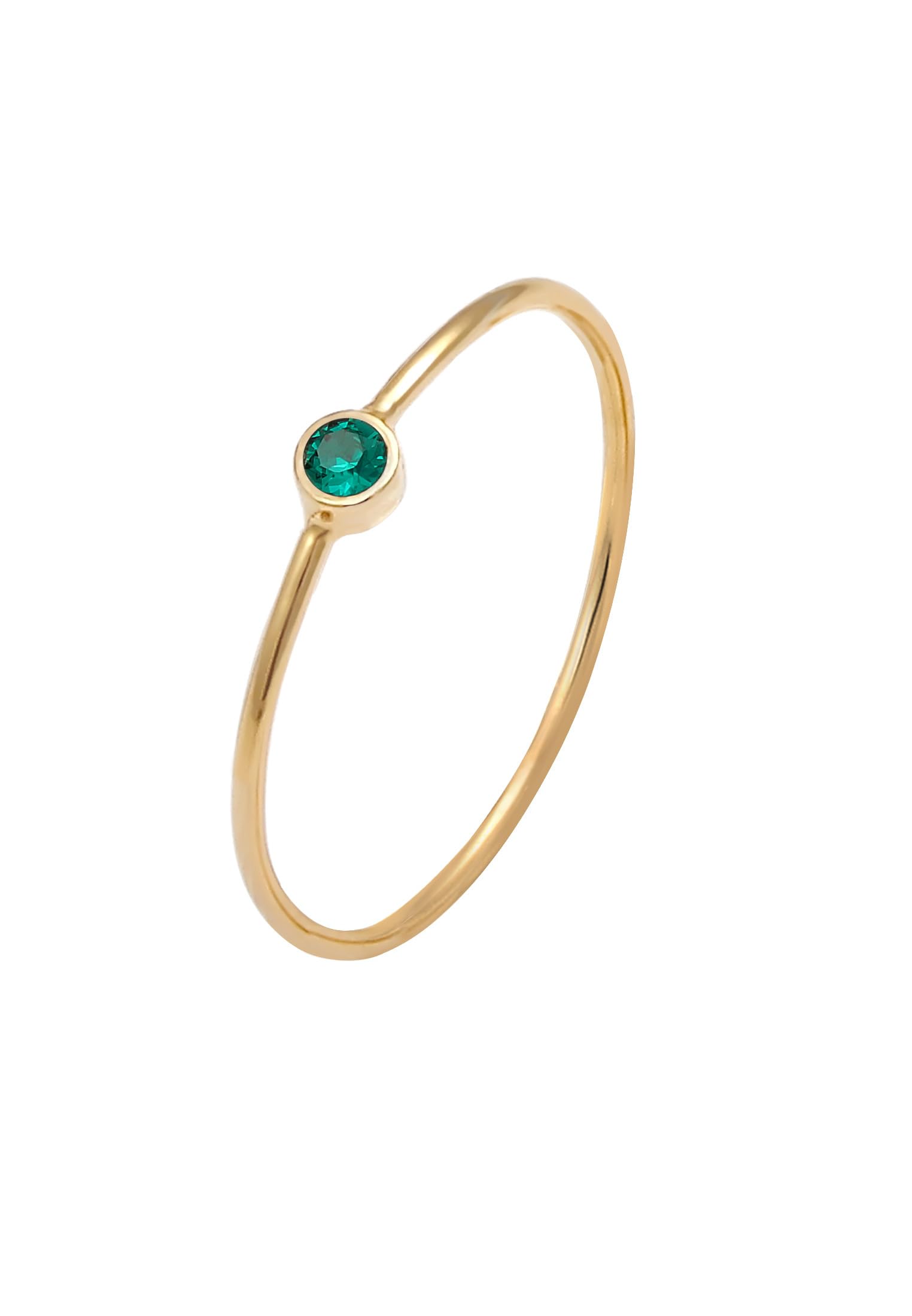 Elli Ring Damen Solitär Stapel Filigran mit Kristallen Grün 925 Silber
