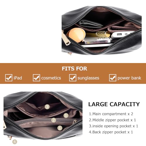 Image of Hobo Bags for Women PU Leather Crossbody Purses Trendy Shoulder Handbag Tote Bag Satchel Bag