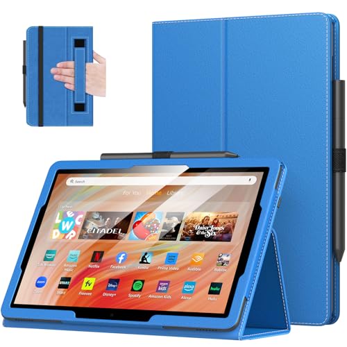 Image of MoKo Case Fits All-New Amazon Kindle Fire HD 10 & 10 Plus Tablet (13th /11th Generation, 2023 /2021 Release) 10.1 inch - Slim Folding Stand Cover with Auto Wake /Sleep, Blue