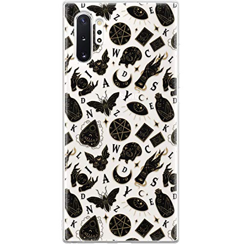 Slim TPU Phone Case Compatible with Samsung Galaxy A72 A71 5G A70 A51 A32 A21 A11 A12 A01 Soft Flexible Clear Witchy Sphynx Cat Gothic Shockproof Occult Mystical Protective Silicone Magic