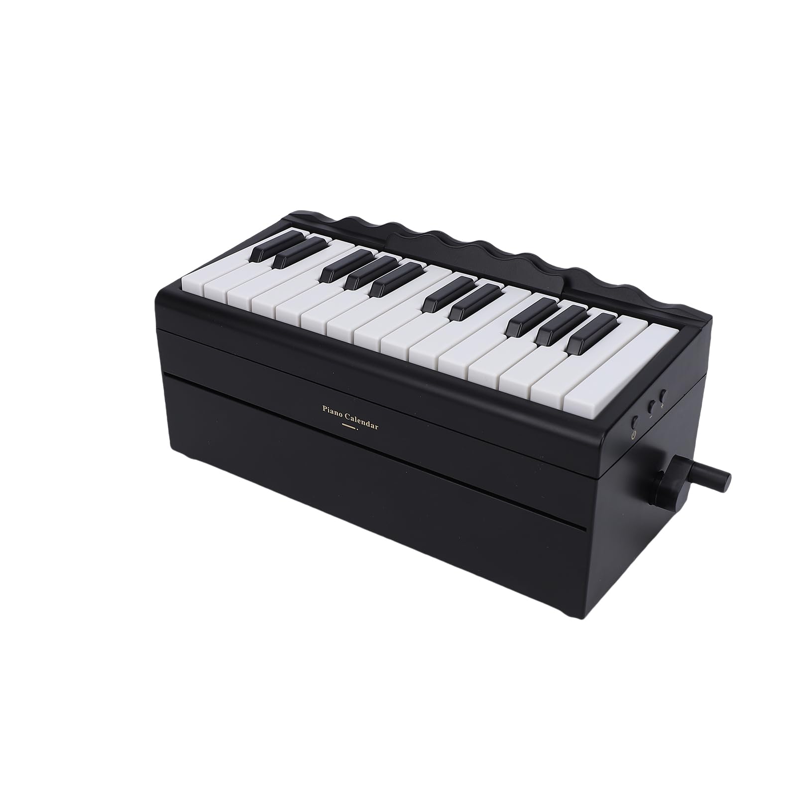 Btuty Calendario de Piano Reproducible BT de 25 Teclas, Teclado Electrónico con 52 Canciones Mundialmente Famosas, 8 Modos Instrumentos, Luces LED, Decoración Escritorio Música (Negra)