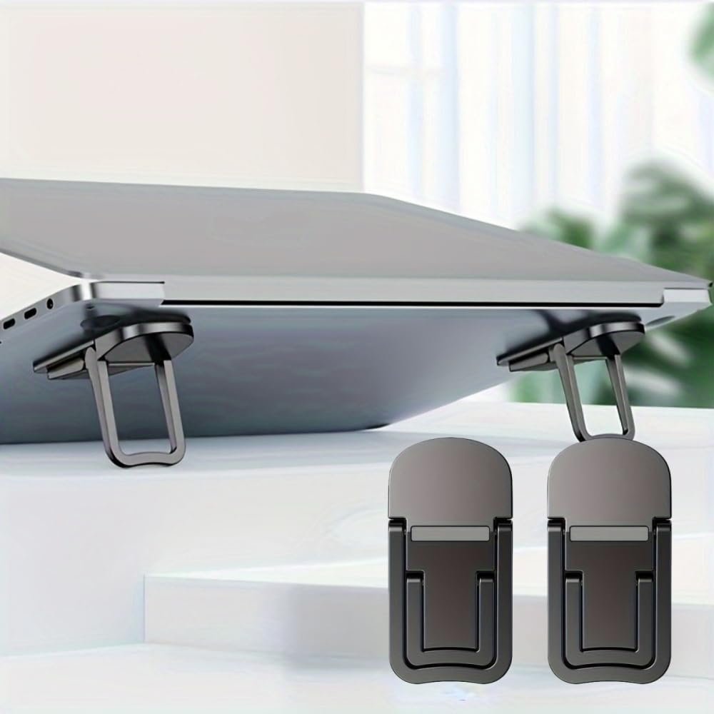Laptop Stand Heat Sink Adjustable Foldable Design Portable Base with Two Heights for Ergonomic Cooling at Home Office