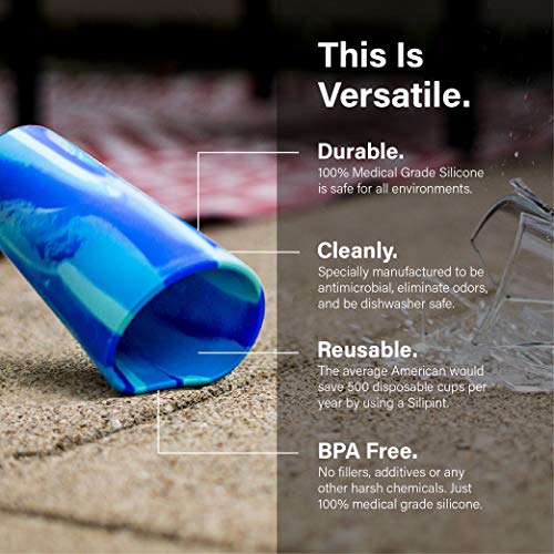 image for Silipint Silicone Pint Glass Set, Patented, Shatter-proof, Unbreakable