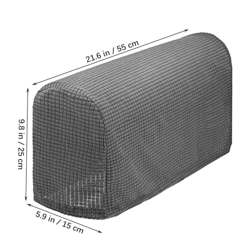 Fundas de reposabrazos para sofá de color plata Mobestech de protección elástica duradera 3