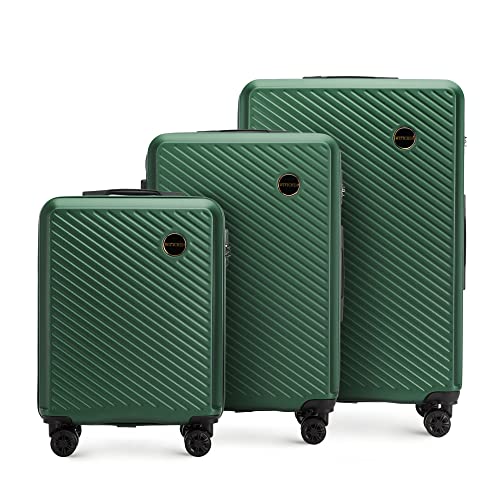 WITTCHEN Resväska 3-deligt set Rollande koffer Trolley Handbagage Hårdfodral i ABS med 4 svänkbara hjul Kombinationslås...