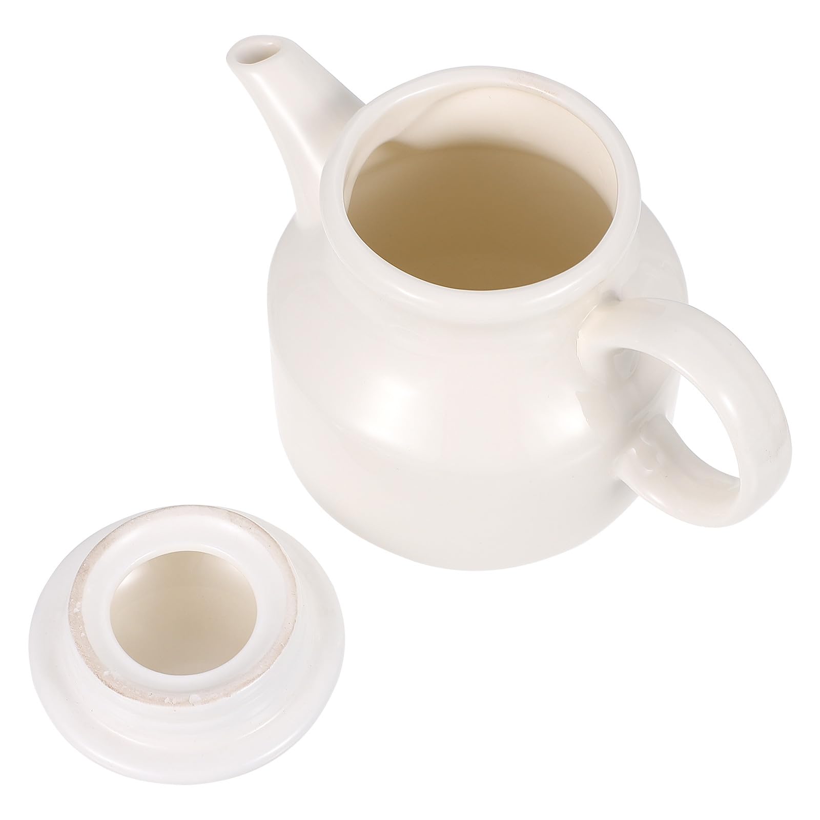 Sauciere mit Deckel Porzellan Weißer Mehrzweck Soßenbehälter aus Keramik mit Ergonomischem Griff zum Servieren von Soßen und Desserts bei Partys
