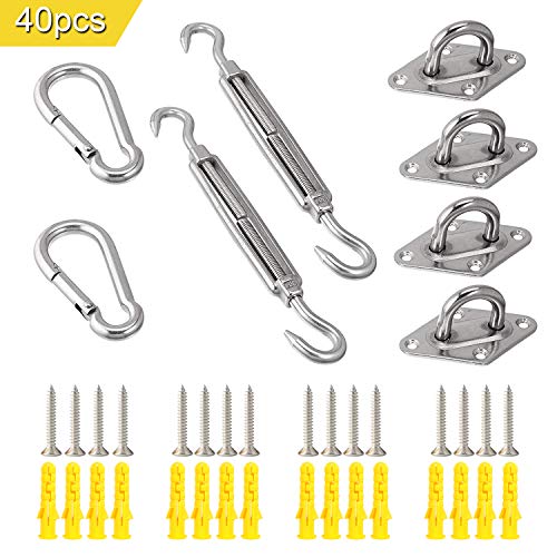 OUTDOOR WIND 304 Marine Grade Stainless Steel Shade Sail Hardware Kit 8 inch