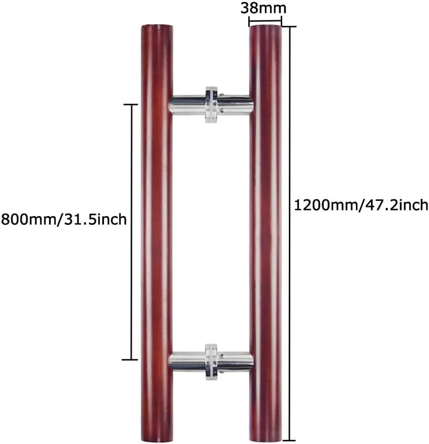 Door Handle Commercial Solid Wood Tube Push-Pull Door Handle/Glass Door Handle/Sauna Door Handle - Wine Red,3 Lengths