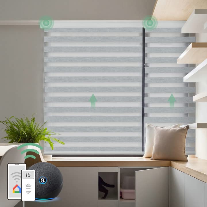 Amazon｜Yoolax 電動 調光ロールスクリーン スマートブラインド ゼブラ