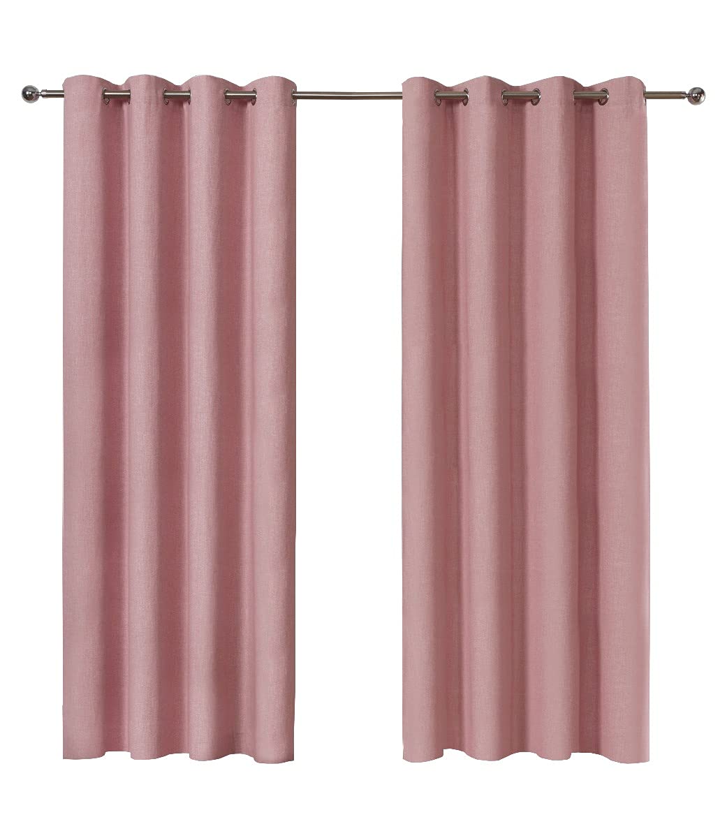 Sleepdown Rideaux doublés à œillets texturés pour Chambre à Coucher et Salon 168 x 228 cm Blush 2 Panneaux