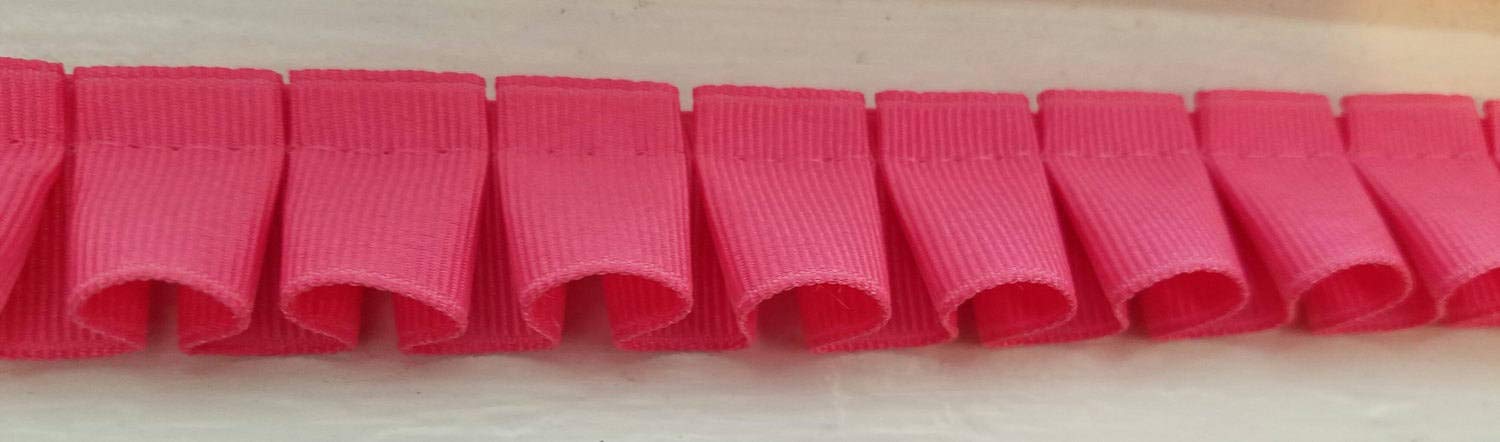 Amazon.com: 1 Yard Box Pleated hot Pink Ribbon Fabric Sewing