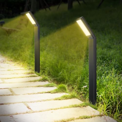 Jefedana Solarlampen für Außen Garten 2 Stück - IP64 Wasserdicht Solarleuchten Außen mit 1500 mAh Batterie - 3500K Solar Gartenleuchten für Einfahrt Rasen Terrasse Deko Hof