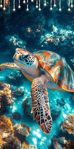 ペイントバイナンバー ウミガメ 塗り絵 数字 石 DIY ペイントで描くキャンバス 絵の具をつける 時間をつぶす アートクラフト 簡単初心者向け 数字によるアクリル 水彩手塗り 子供用ャンバスクラフトフレームレス リビング装飾 100X130cm P0-2