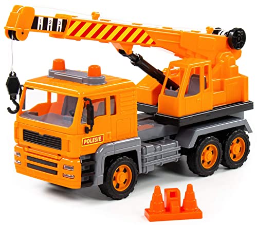 Wader-Polesie GrÄĹa telescÄlpica para Camiones y niÄaos, Juguete Especial, Volante de inercia con Accesorios Cover