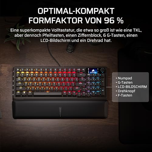 Corsair Vanguard 96 Kabelgebundene Mechanische Gaming-Tastatur – Schwarz – Ansicht 4