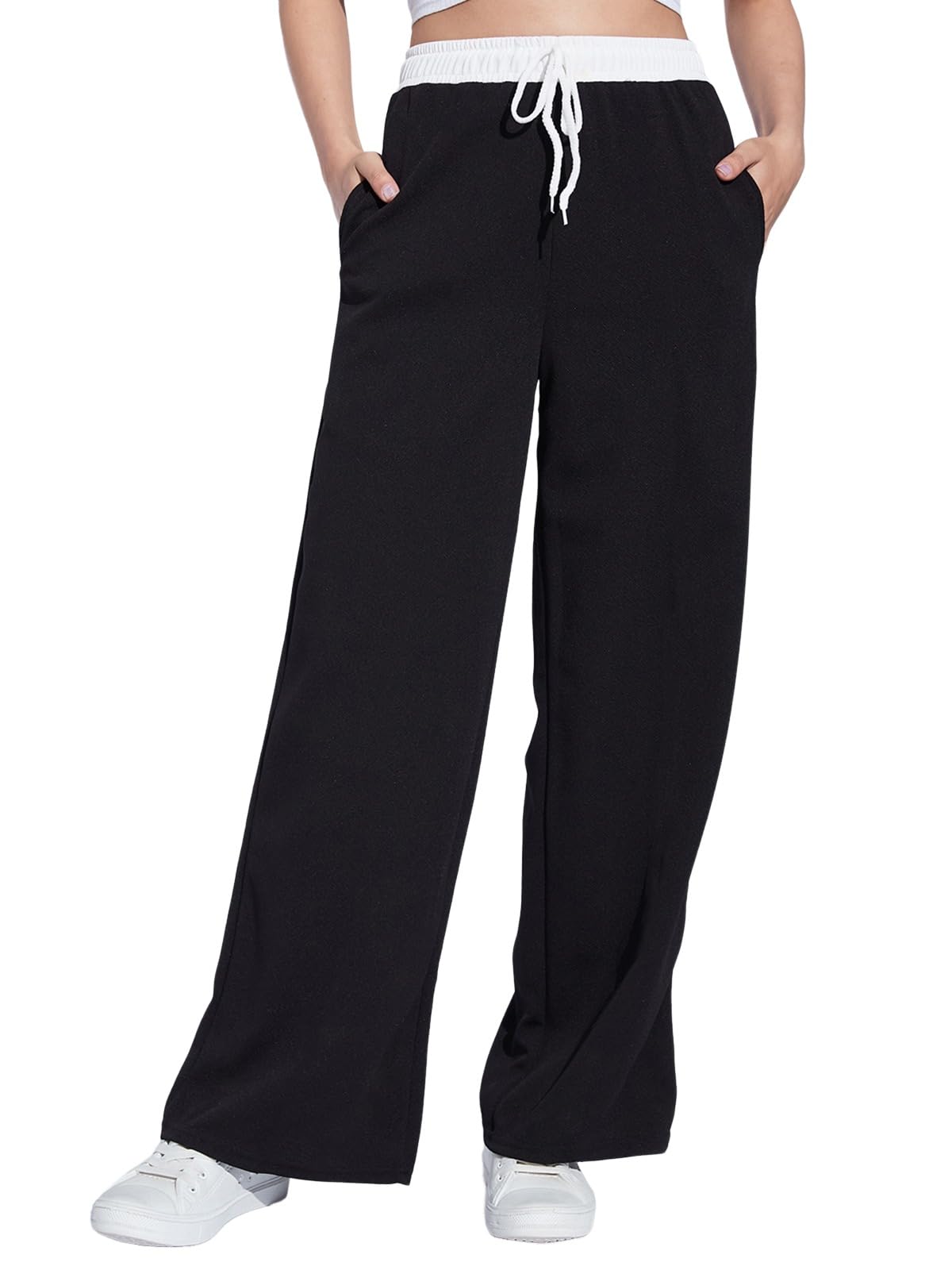 selvia Women's High Rise Solid Lycra Full Elastic Regular Fit Straight Trouser-picture-42