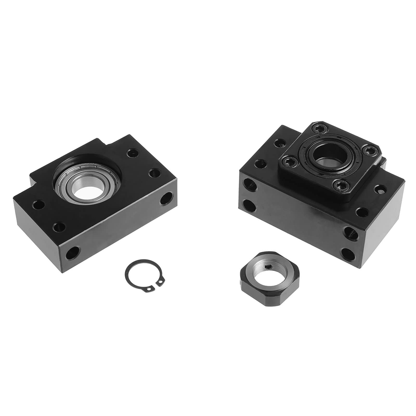 ANWOKIT 2pcs Ballscrew End Supports 1pcs BK20 Fixed Side + 1pcs BF20 for CNC Router Parts RM / SFU2505 Ballscrew 2505 Ball Screw Bearing Block Bracket