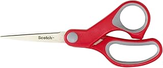 Multipurpose Scissors 6 in (15 cm), 1 scissors/pack | Stainless Steel Blades | Red and Grey color | Ergonomic Comfort Grip | Multipurpose | Office, Home and School use | Scissors