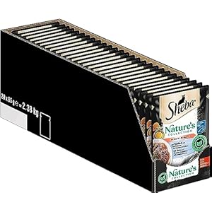 SHEBA Nature’s Collection in Sauce – Hochwertiges Katzennassfutter mit Thunfisch (MSC) im Portionsbeutel – 28 x 85g