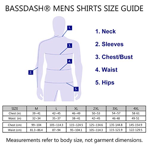 image for Bassdash UPF 50+ Men’s UV Sun Protection Long Sleeve Performance Fis