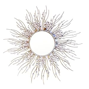 Decorative Starburst Mirror,Metal Wall Mirror,Wall Hanging Mirror in Sunburst Shape