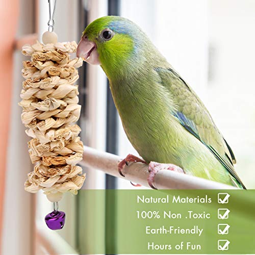 Speelgoed voor Vogels,Vegena 8 PCS Vogel Papegaai Speelgoed,Houten Vogel Kauwen Speelgoed,Hangend Bel,Schommelen en… - Afbeelding 3