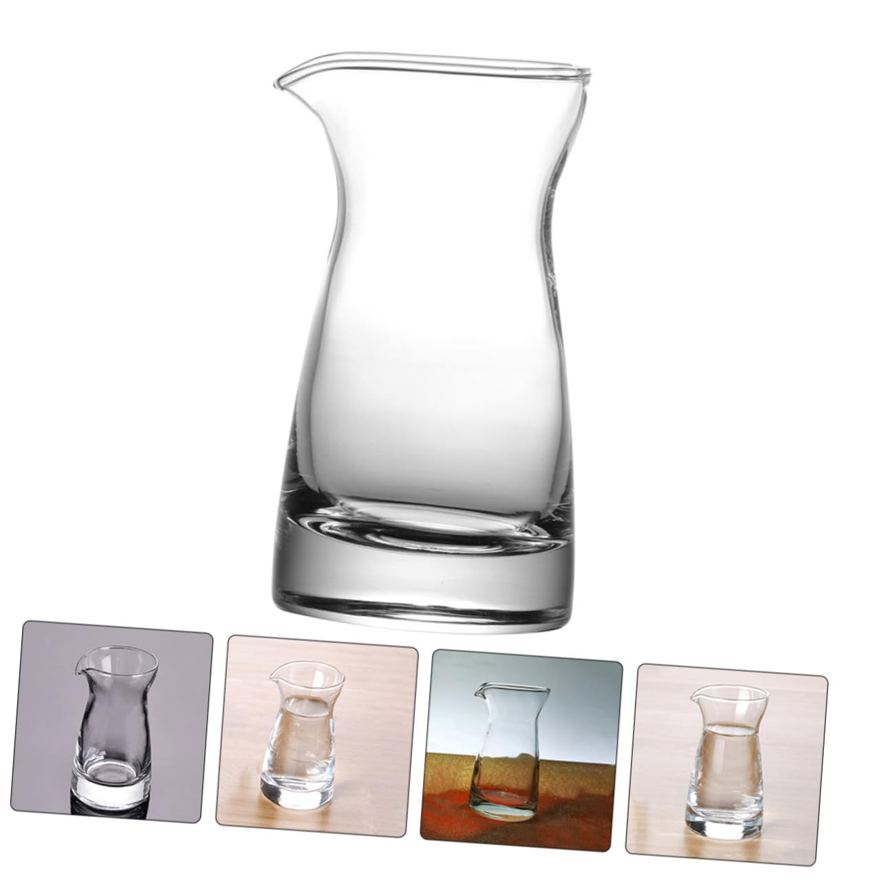 Ipetboom 6 Stück Glas Milchkännchen 80ml Elegantes Design Lebensmittelecht zur Aufbewahrung und Qualitätserhaltung für Zuhause und Catering