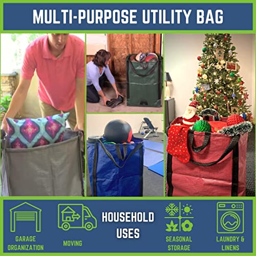 Durasack Heavy Duty Home And Yard Waste Bag 48-Gallon Woven Polypropylene, Reusable Lawn And Leaf Garden Bag With Reinforced Carry Handles, Pop-Up Self-Standing Garbage Can, Green #TOP4