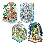 Generisch 3D niedlicher Tierhimmel Ozean Store Miniatur-Szenenaufkleber DIY Landschaft Taschenhütte(4PCS A)