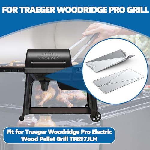 Image of SafBbcue Drip Tray & 10 Aluminum Liners for Traeger Woodridge Pro, BAC818 | Stainless tray + 10 liners, Tray: 31 inchx16.8 inch, Liners: 32.25 inchx15.75 inch, Fits Woodridge Pro TFB97JLH & Elite TFC97XLH, Rust-proof