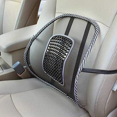 Image of Nylon Ventilation Back Rest with Lumbar Support Mesh Cushion Pad,Universal Back Lumbar Support for Chairs,Office Chair,Home,Car Seat Lumber Back Support,Seat to Relieve for Back Pain,Black