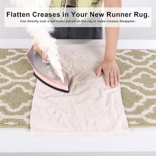 SHACOS Hallway Runner Rug Non Slip Beige 50 x 150 cm Runner Rug for Hallway Washable Hall Runner Narrow Runner Rug Long Doormat Indoor Carpet Runner for Entryway, Kitchen, Laundry Room