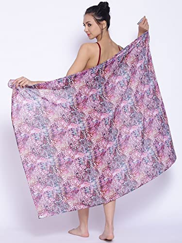 Image of EROTISSCH Women's Poly Georgette One-Piece Swimsuit Cover-Up Sarong, Made of 100% Polyester, Quick-Dry, Lightweight Beachwear for Girls with Adjustable Halter Neck, Suitable for Beach,Resort&Pool