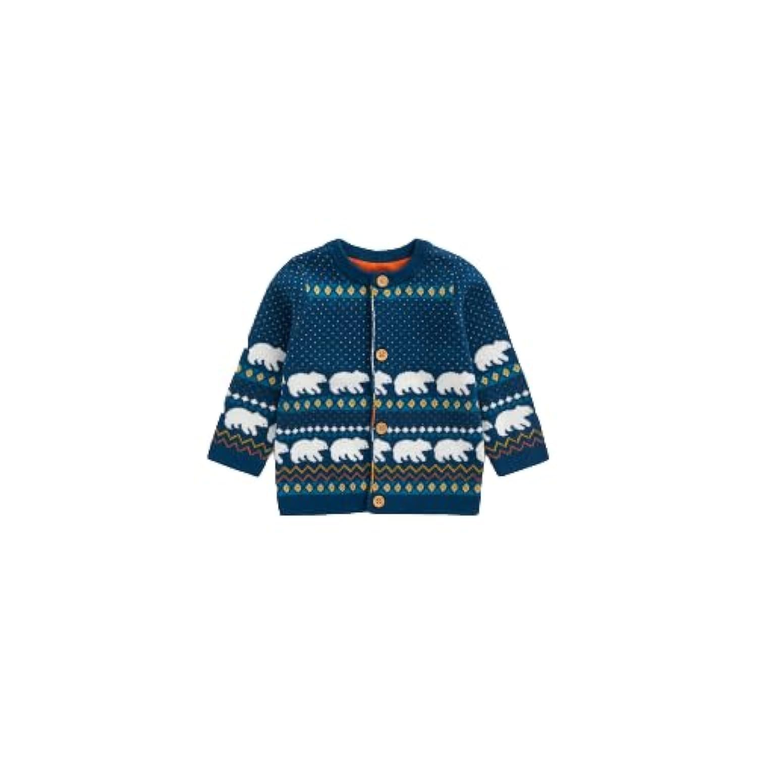 MothercareBaby Boy Bear Fair Isle Knitted Cardigan