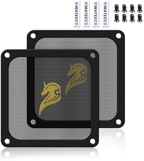 YIMATEECO 120mm Dust Filter PC for Computer Cooler Fan, [Nylon PRO] Magnetic Dust Mesh Filter PC Case Cover Dustproof Fan Filter Grills 80 Mesh(120 * 120mm, 2pcs, Black)