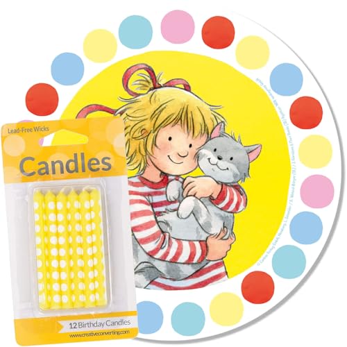 Carpeta Tortenaufleger + 12 Kuchenkerzen * Meine Freundin Conni * als Kuchendeko zum Kindergeburtstag | Ø20cm-Aufleger aus Esspapier | Kinder Geburtstag Party Deko Kerzen Tortendeko, Stil: Conni