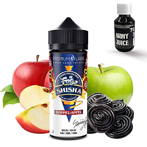 Dr.Fog Shisha Aroma Doppel Apfel - Shake-and-Vape - Zum Mischen mit Basisliquid für E-Liquid - 30 ml - Plus 100ml…