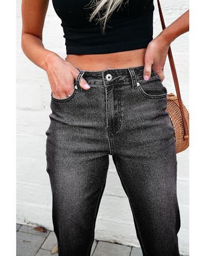 luvamia Straight Leg Jeans for Women High Waisted Trendy Cropped Stretchy Denim Pants Ankle Mom Jeans Work Trouser Jeans3
