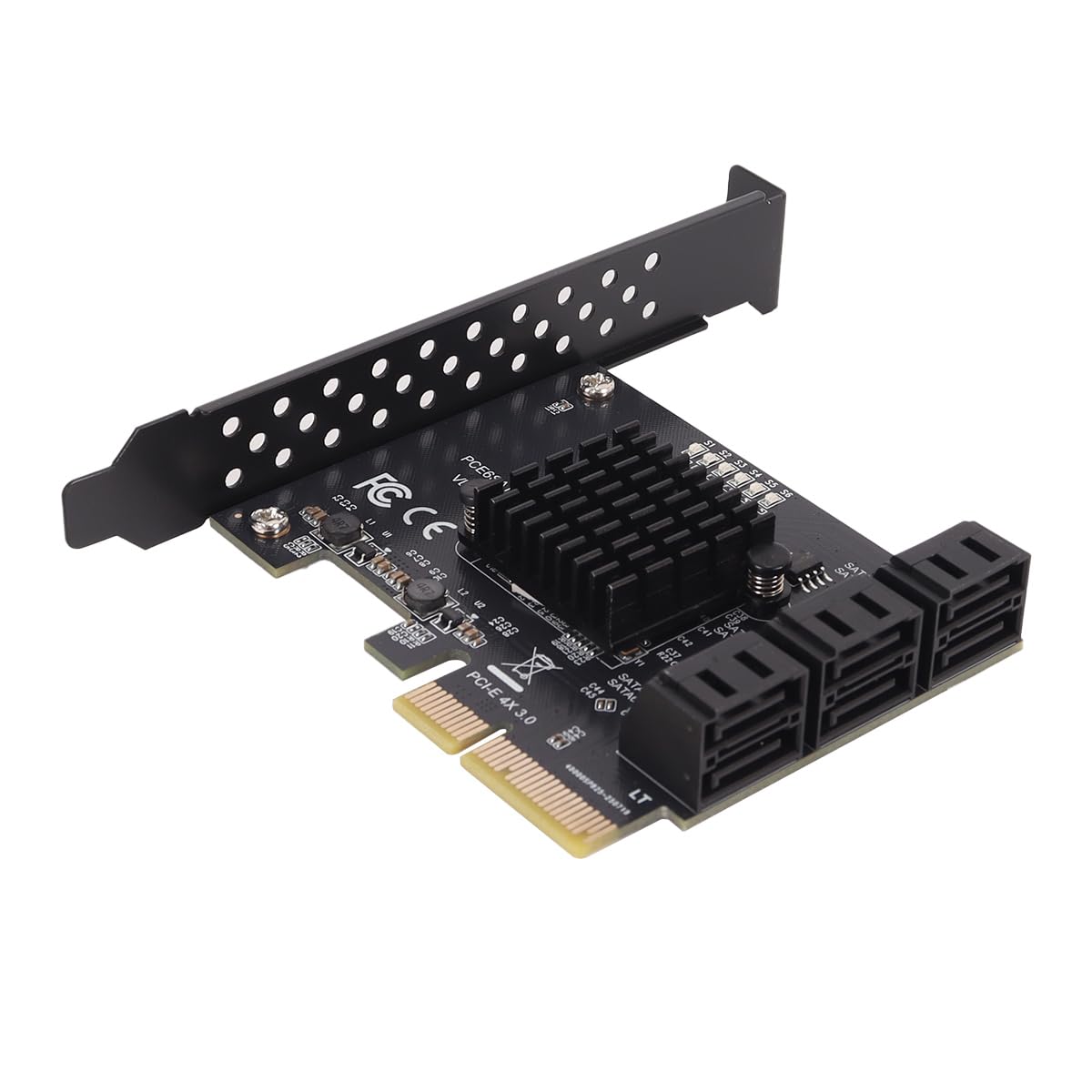 PCIE 6-portowy interfejs 4X, karta rozszerzeń SATA elementy wewnętrzne PCIE3.0 GEN3 4X adapter interfejsu huba, ASM1166