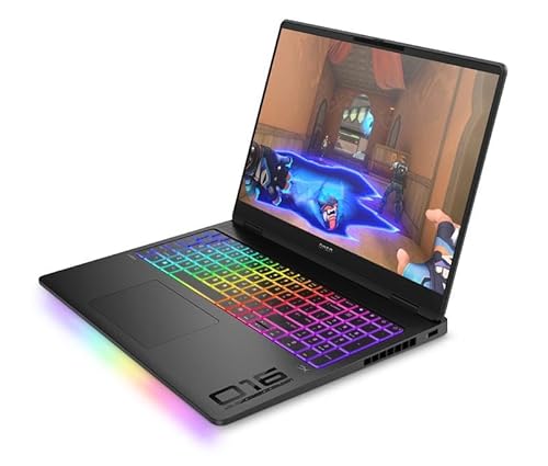 HP HP Omen MAX Gaming Laptop, 16" WQXGA Display 240 Hz, AMD Ryzen AI 9 HX 375 (12C) 55 NPU Tops - bis zu 5.1 GHz, NVIDIA GeForce RTX 5080 16GB VRAM, 32 GB RAM, 1 TB SSD, Win 11, QWERTZ, RGB, Schwarz - Detailansicht 14 | Gaming-Laptops