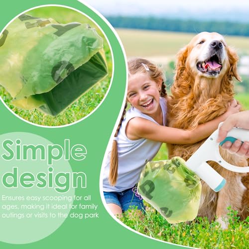 2 Stück Hundekotschaufel,28 * 10cm,Hundekotsammler aus Kunststoff, Kinderfreundlich,Tragbar Leicht und Langlebigem Hundekotgreifer für Rasen im Freien Gras und Kies für Hunde und Katzen(grün)