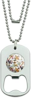 GRAPHICS & MORE Framed Cats Kittens in Hats Butterflies Pattern Military Dog Tag Bottle Opener Pendant