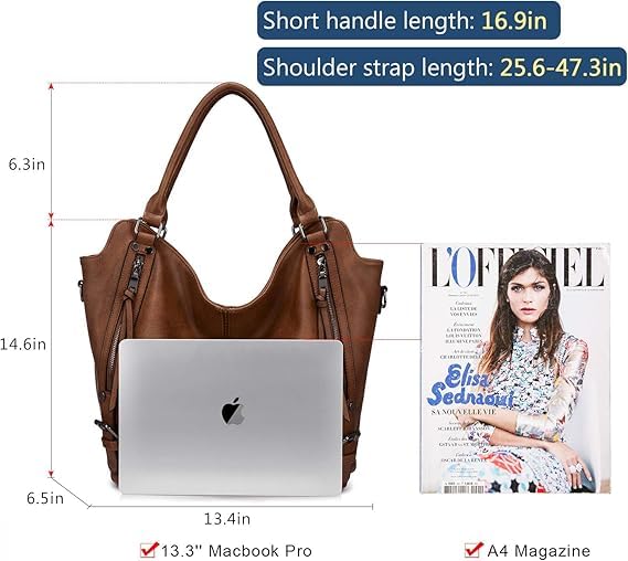 Image of Tote Bag for Women PU Leather Shoulder Bags Fashion Hobo Bags Large Purse and Handbags with Adjustable Shoulder Strap