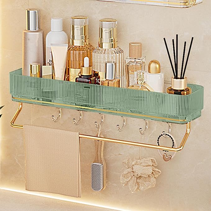 Calyrex Multifunctional Bathroom Shelf Acrylic Shower Caddy Floating Shelves Thickened Sink Storage Table Wall Hanging Cosmetics Storage Rack with Towel Shelf Kitchen Shelves (B0DHKTJK4Y) Amazon Price History, Amazon Price Tracker