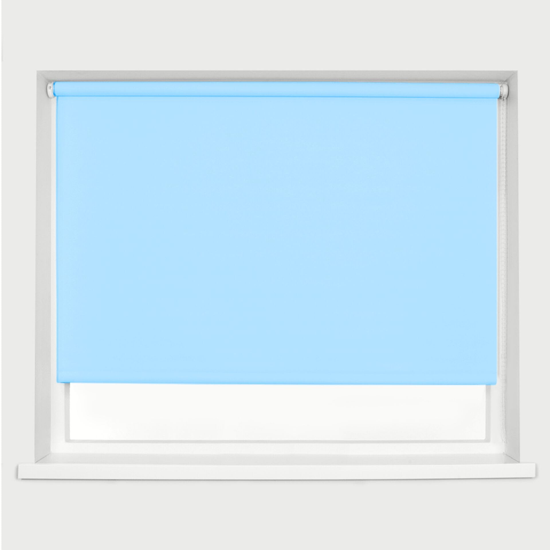 Blue Blackout Roller Blinds Thermal Blackout Material Metal Brackets & FIttings 25mm Roller Tube Easy Fit Child Safe Bedroom Office 60cm Width x 160cm Length