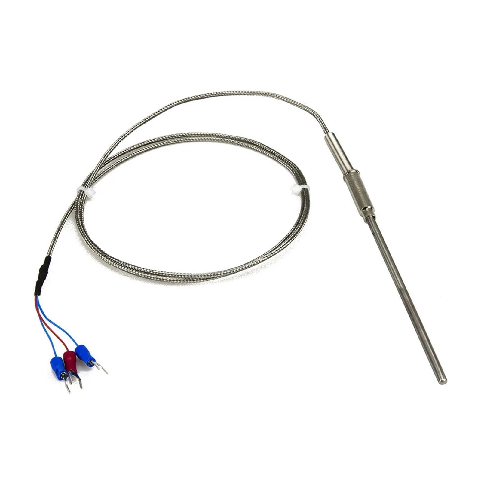 FTARP08 PT100 Type 1m câble tressé en métal 100mm Gaine de sonde Flexible capteur température RDT diamètre m 4mm 5mm 6mm WZPK-191(B 6mm Diameter)