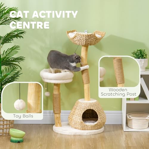 Torre para gatos PawHut interior 20.9x15.7x40.6 pulg miniatura 3