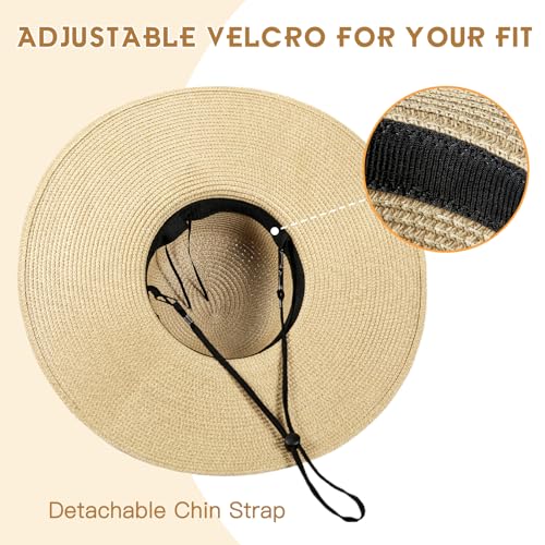 Image of Beach Hat for Women, Wide Brim Sun Straw Hats for Women, Sun Hat Womens UPF 50+ UV Protection, Floppy Foldable Summer Hats